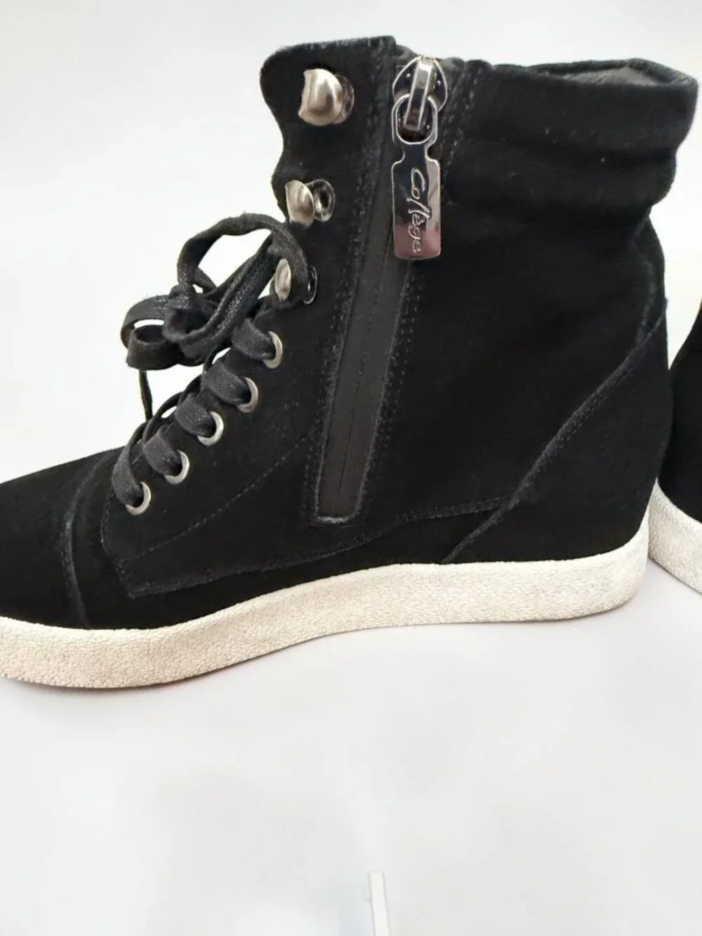 🖤 Aqua College Harley Waterproof Suede High Top Sneakers | Size 7.5 - Picture 8 of 15